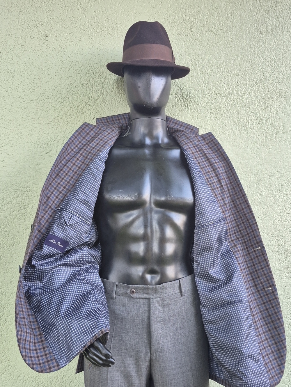 Alan Flusser Men's Classic Micro-Check/Plaid Print Luxury Blazer *Custom Lining* - Picture 13 of 17